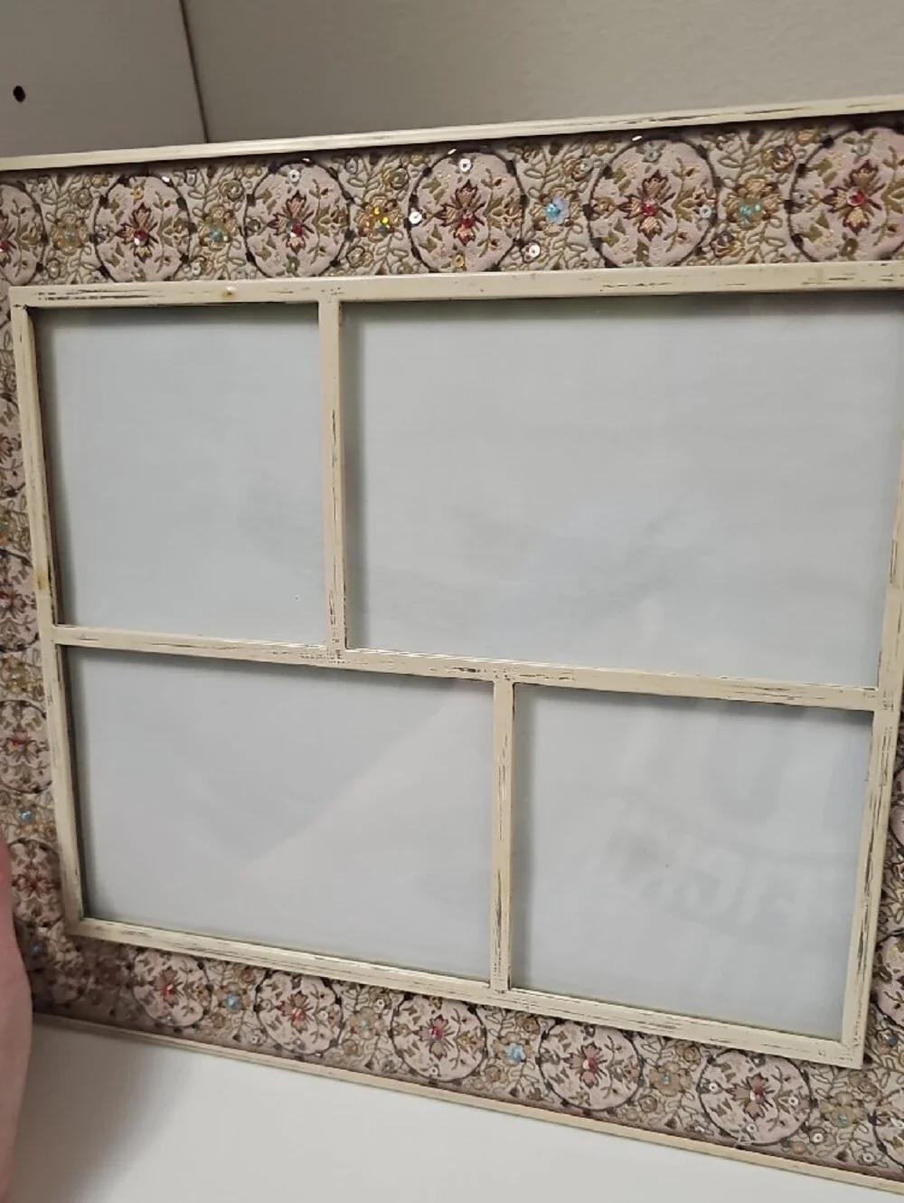 Decorative Multi-Opening Picture Frame Embroidered Beaded 13